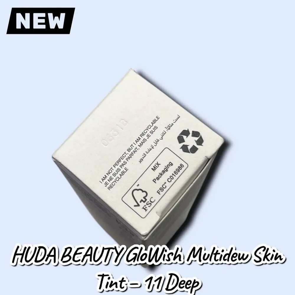 New NIB HUDA BEAUTY GloWish Multidew Skin Tint – Shade 11 Deep – 40ml